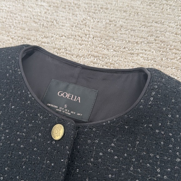 GOELIA Double-Layer Tweed Single-Breasted Dress With Pockets Size S - Picture 3 of 7